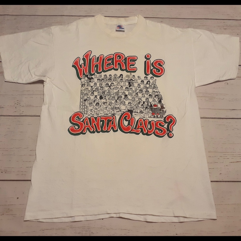 Where is Santa Claus - Waldo T-Shirt L Fun Tees